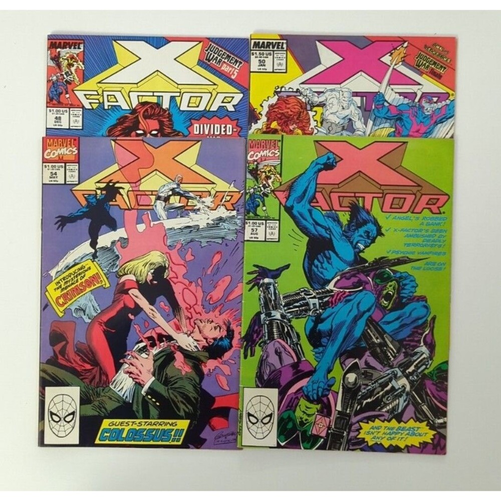 Lot Of 4 1990 Marvel X Factor Comics #48 50 54 & 57 VF/NM